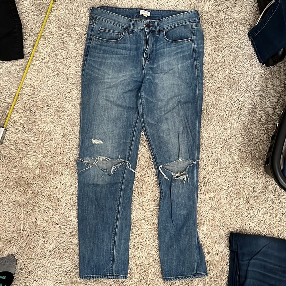 High waisted ripped jeans 100% cotton